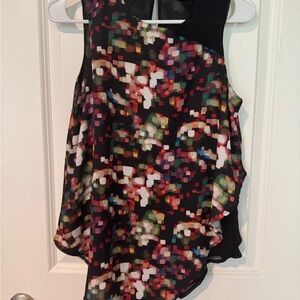 Pink and Red Asymmetrical Sleeveless Tunic